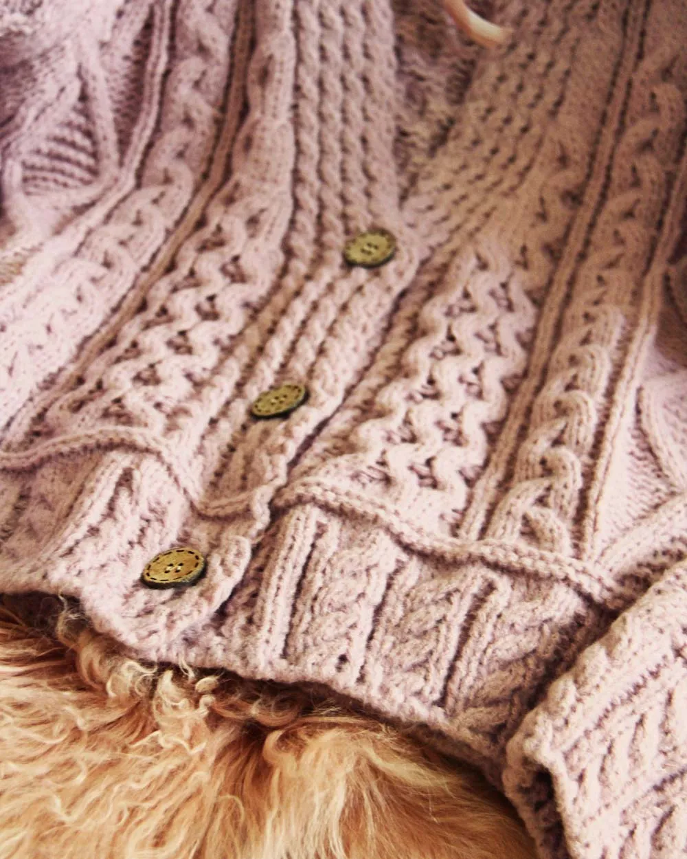 Dusty Lavender Fisherman's Sweater