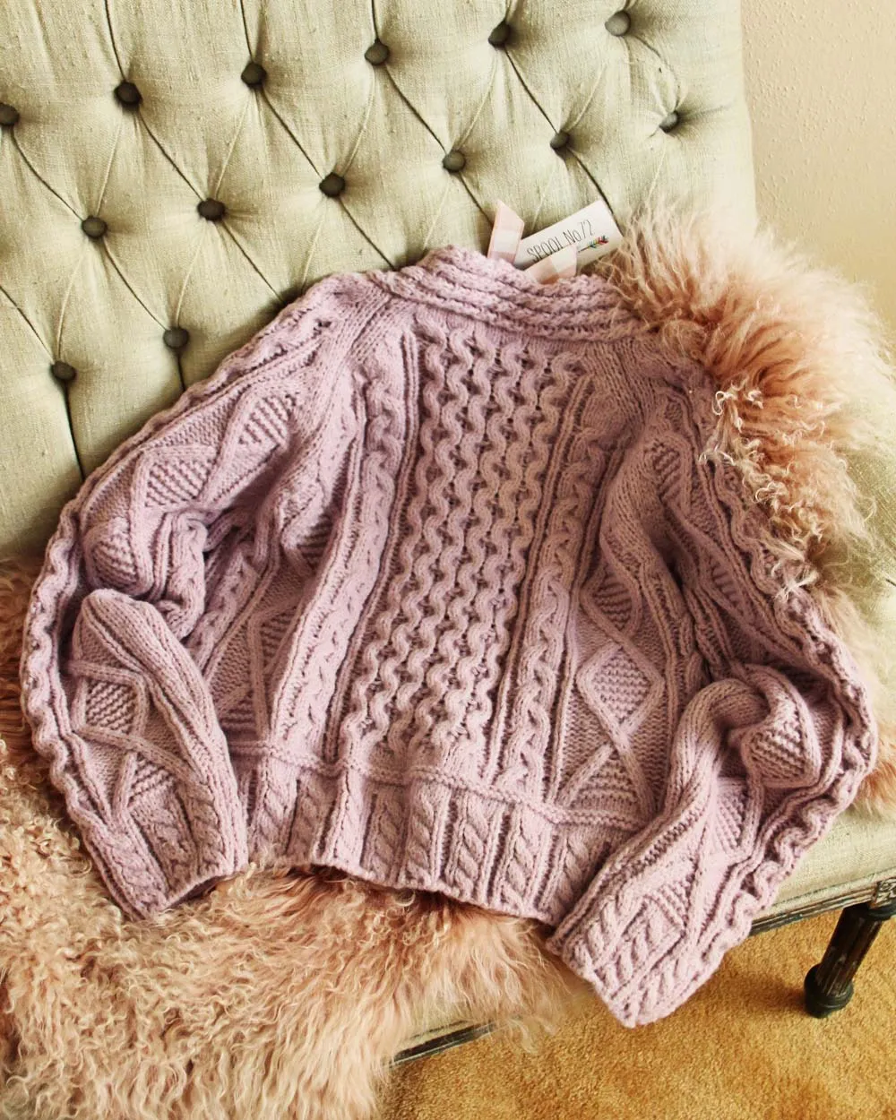 Dusty Lavender Fisherman's Sweater