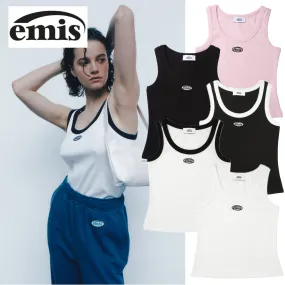 EMIS  |Casual Style Street Style Plain Cotton Logos on the Sleeves