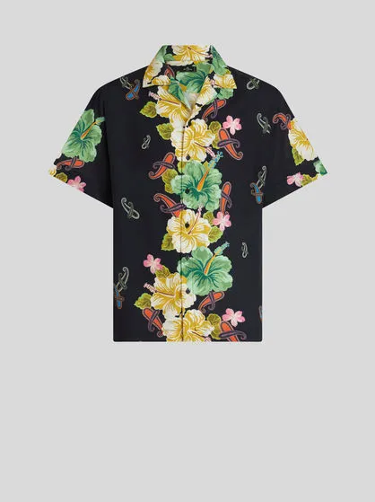 ETRO  |Flower Patterns Paisley Street Style Short Sleeves Luxury