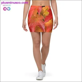 Fall leaves design all over print Mini Skirt