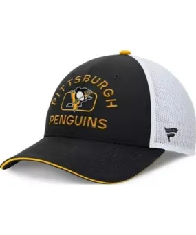 Fanatics Men's NHL Fanatics Black/White Pittsburgh Penguins Authentic Pro Rink Trucker Hat