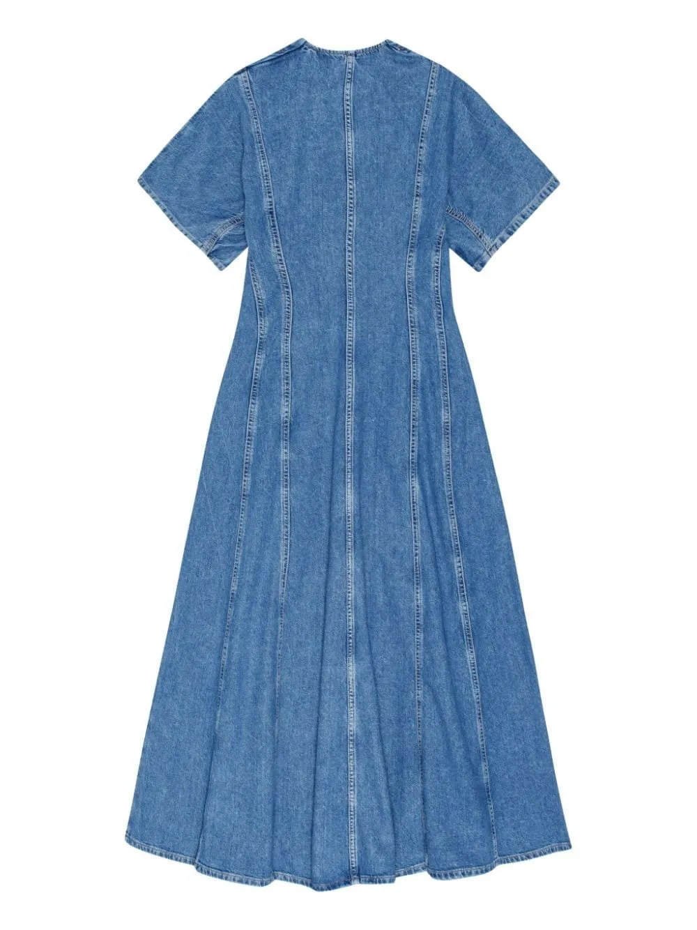 Ganni Future Denim Maxi Dress in Mid Blue Stone