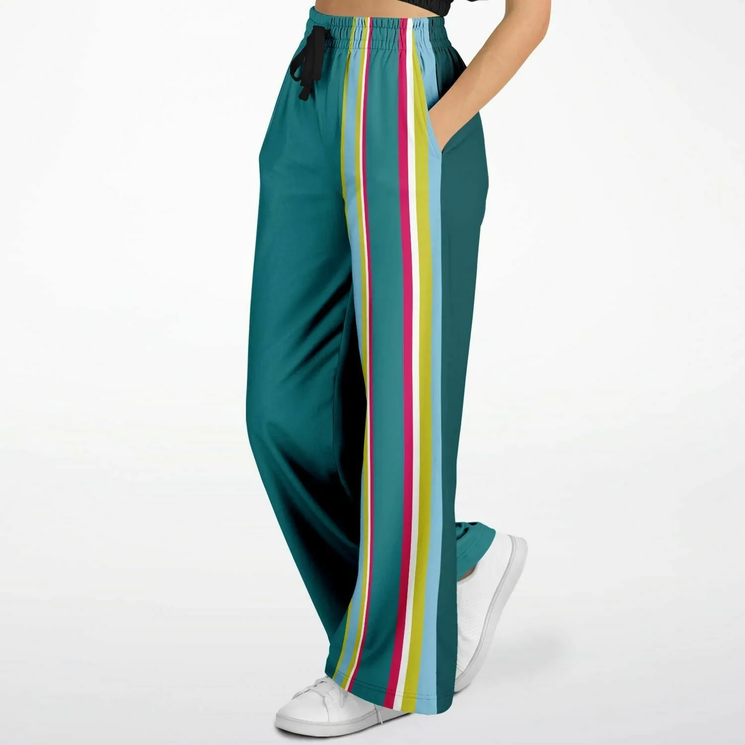 Green Calypso Striped Stretchy Phat Bellbottoms