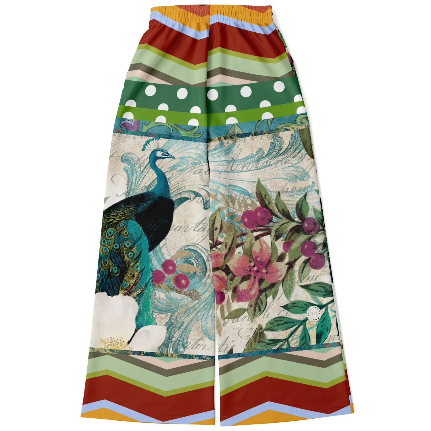 Green Peacock Eco-Poly Stretchy Phat Bellbottoms