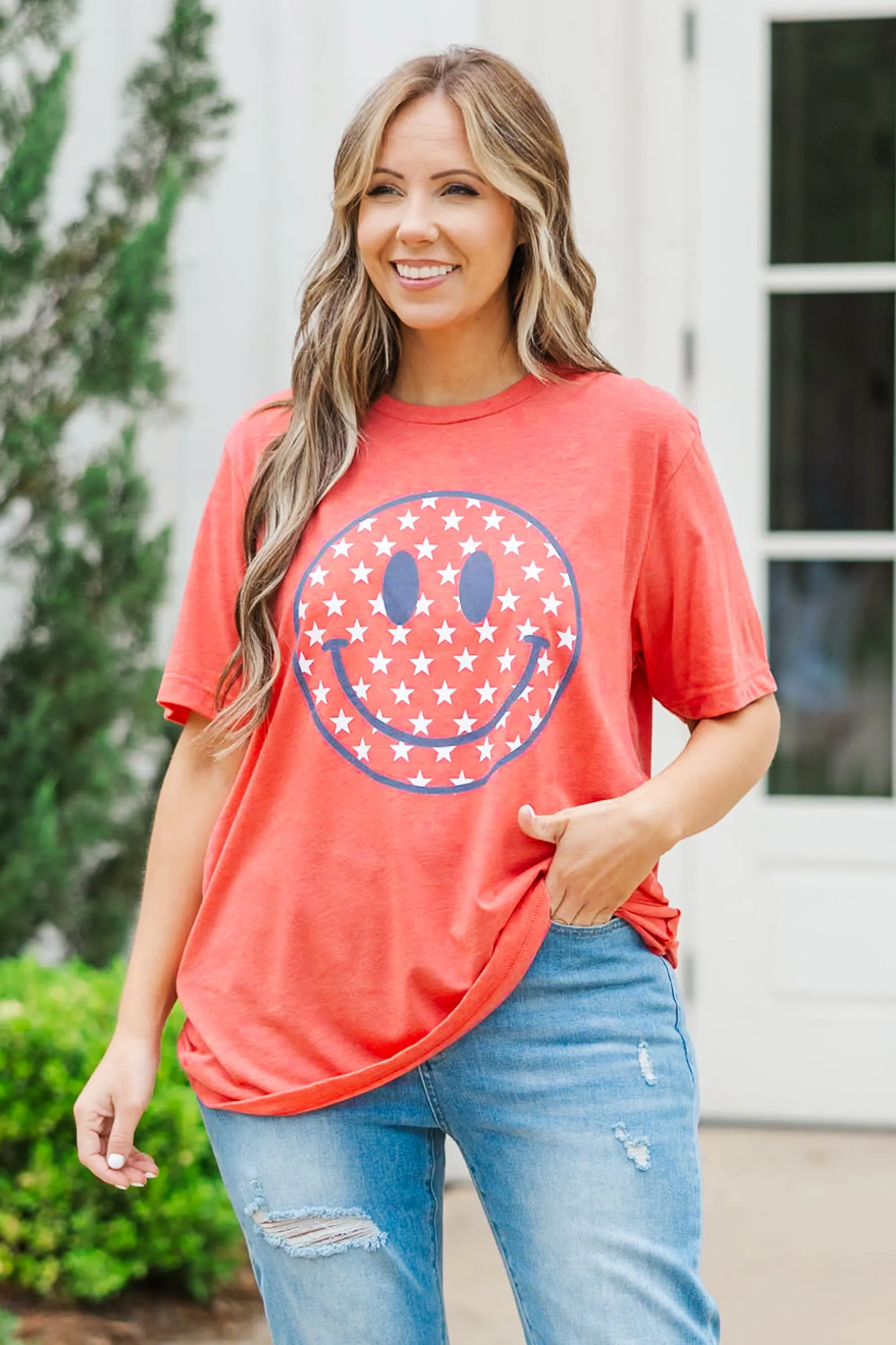 Happy In The USA Tee, Red Triblend