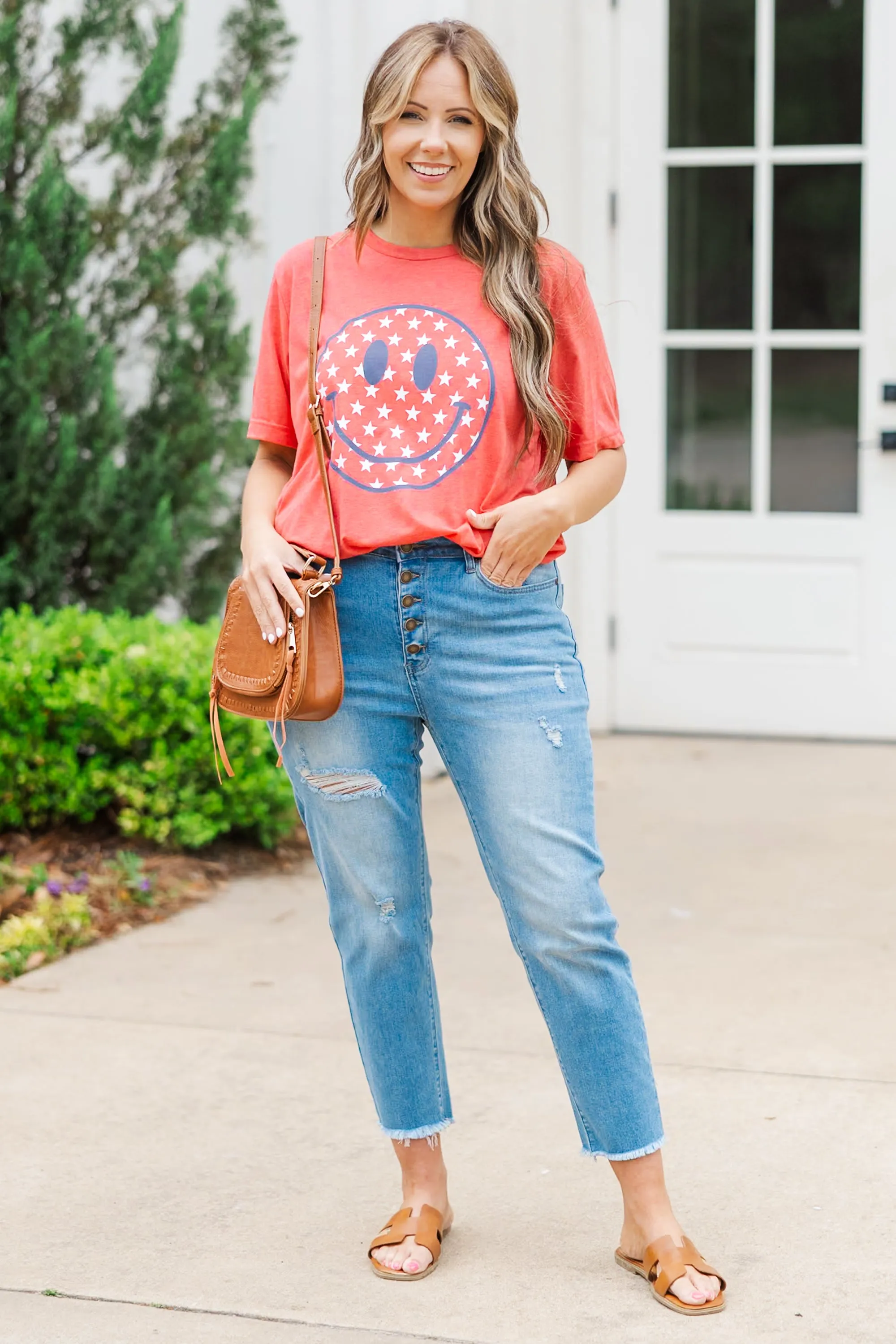 Happy In The USA Tee, Red Triblend