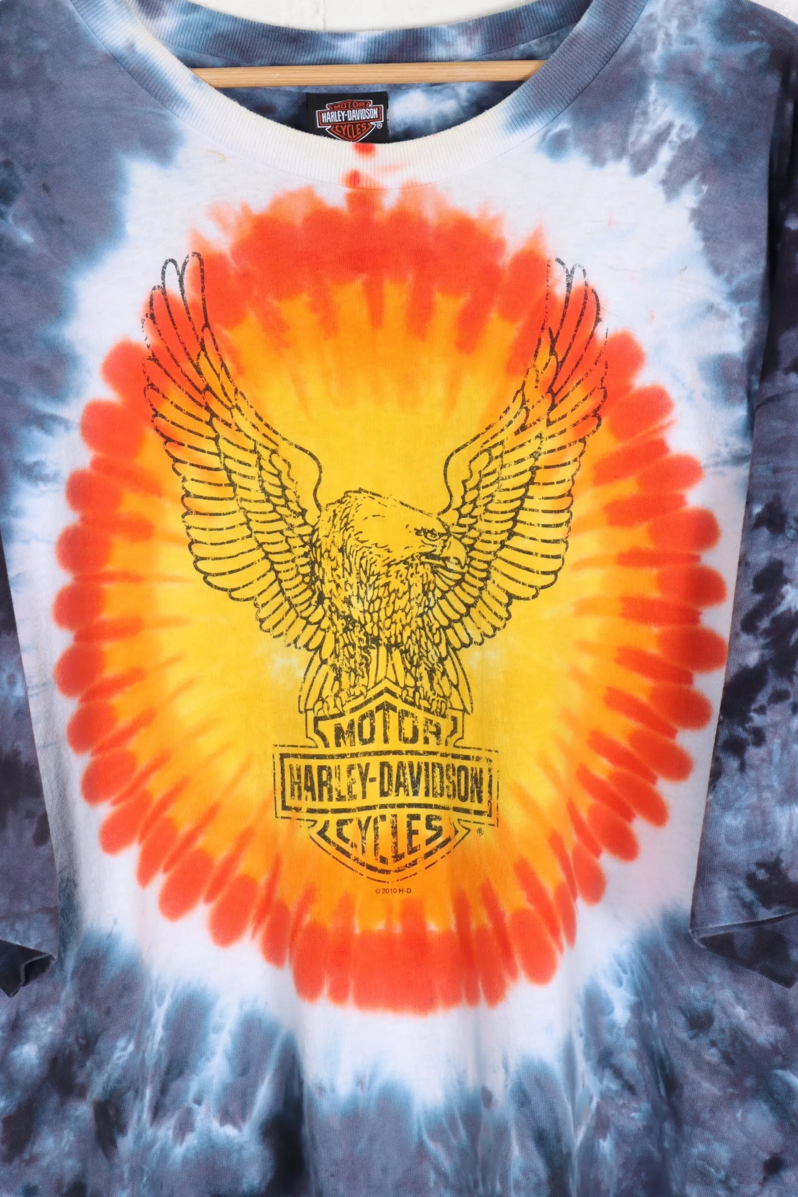 HARLEY DAVIDSON Colourful Tie-Dye All Over Eagle USA MadeTee