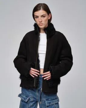  INUIKII Shearling Jacket Black 