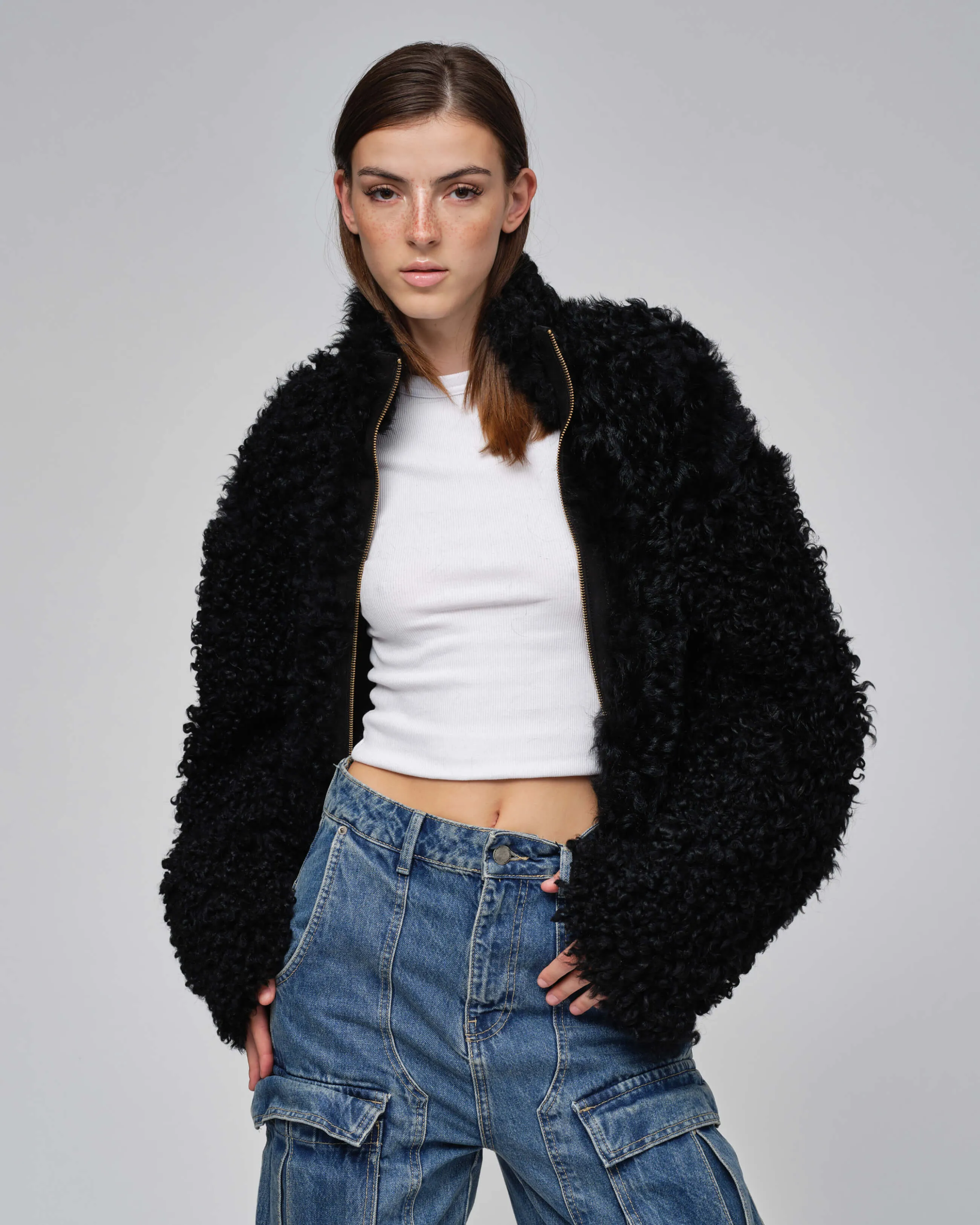  INUIKII Shearling Jacket Black 