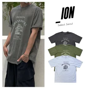 IONSEOUL  |Unisex Street Style U-Neck Cotton Short Sleeves Oversized