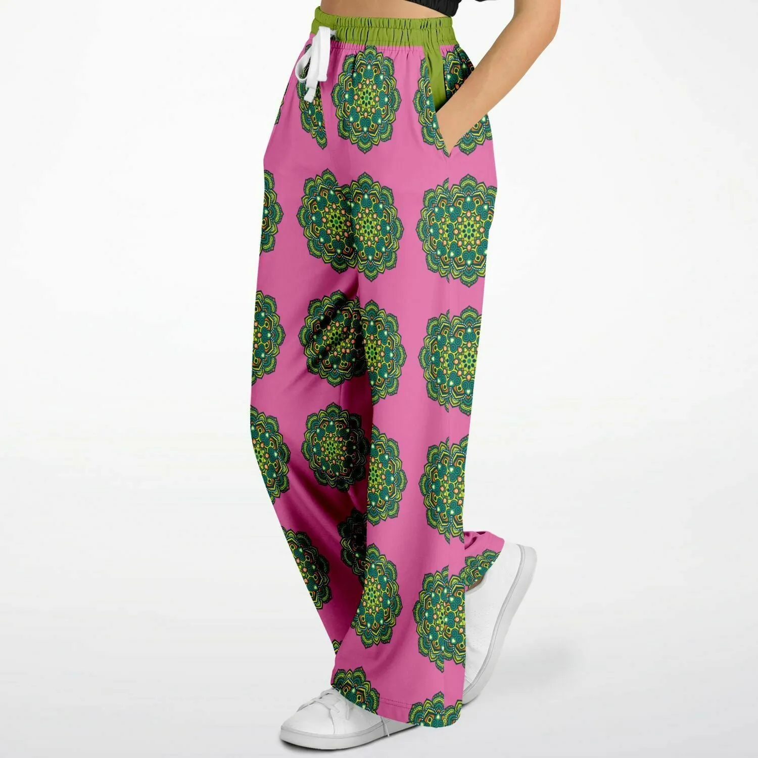 Jambalaya Pink Eco-Poly Stretchy Phat Bellbottoms