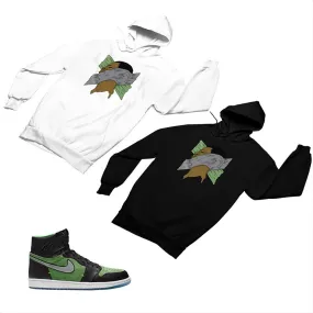 Jordan 1 Black Green Matching Custom Designed Hoodies JD 1-70-5