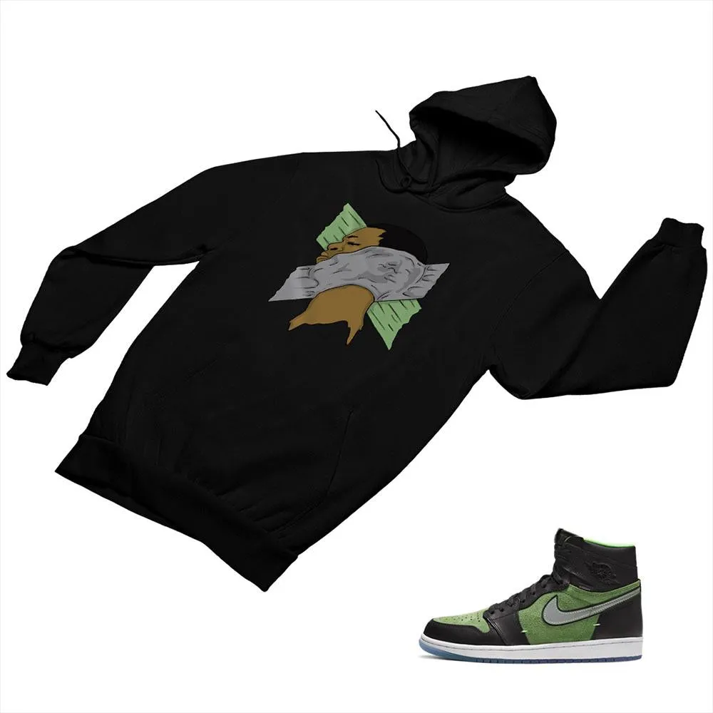 Jordan 1 Black Green Matching Custom Designed Hoodies JD 1-70-5