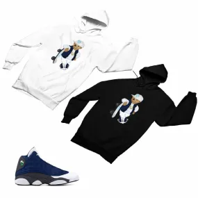 Jordan 13 flint grey Matching Custom Designed Hoodies JD 13-18-14