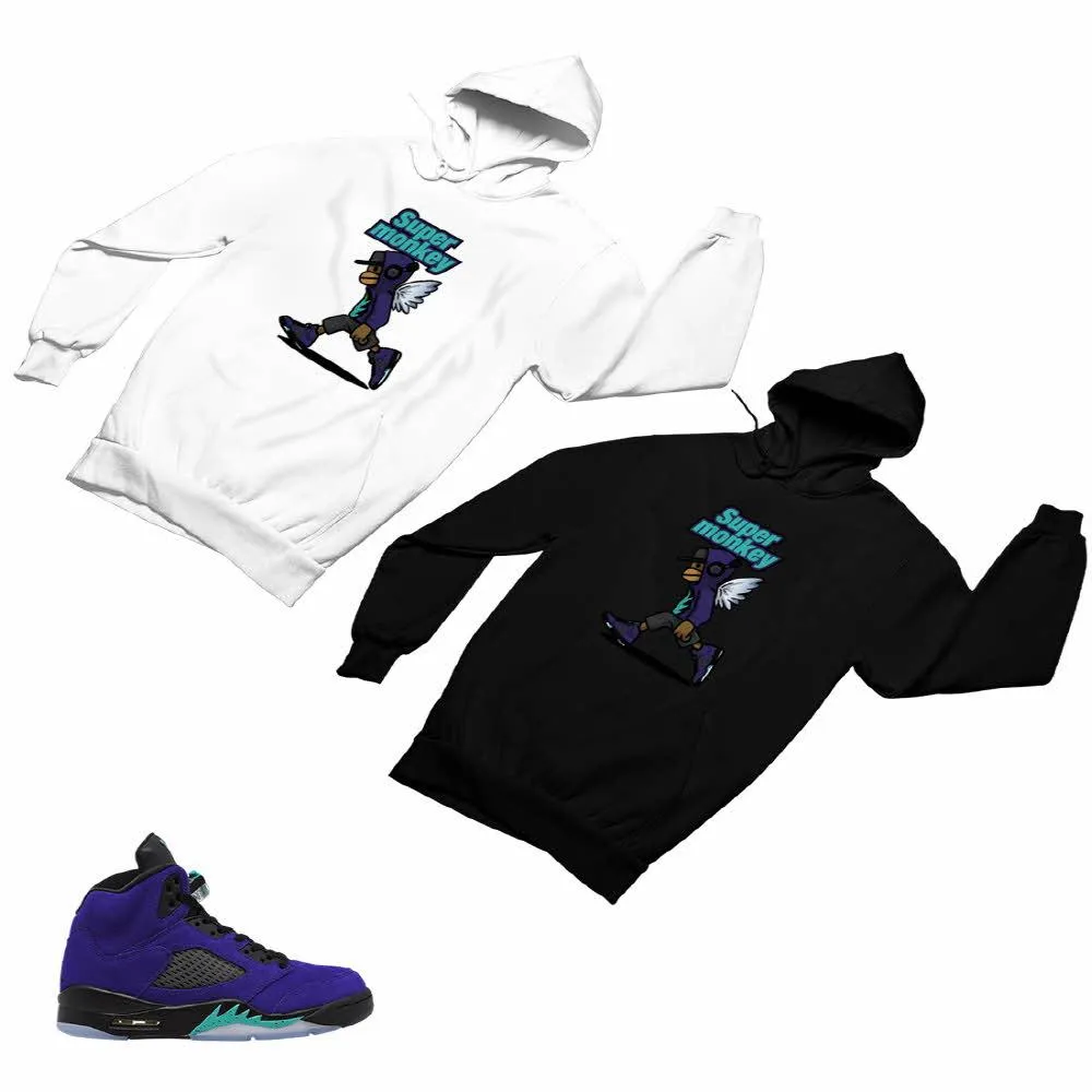 Jordan 5 Alternate Grape Matching Custom Designed Hoodies JD 5-2-8-9