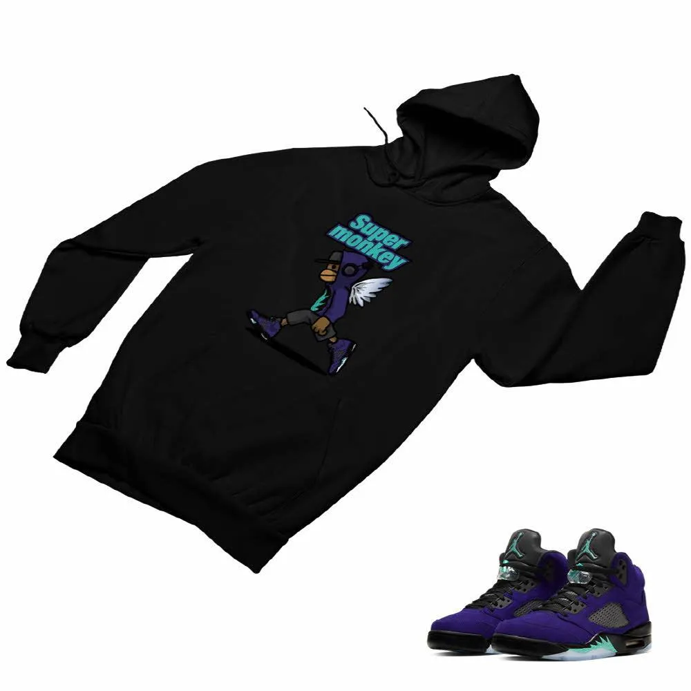 Jordan 5 Alternate Grape Matching Custom Designed Hoodies JD 5-2-8-9