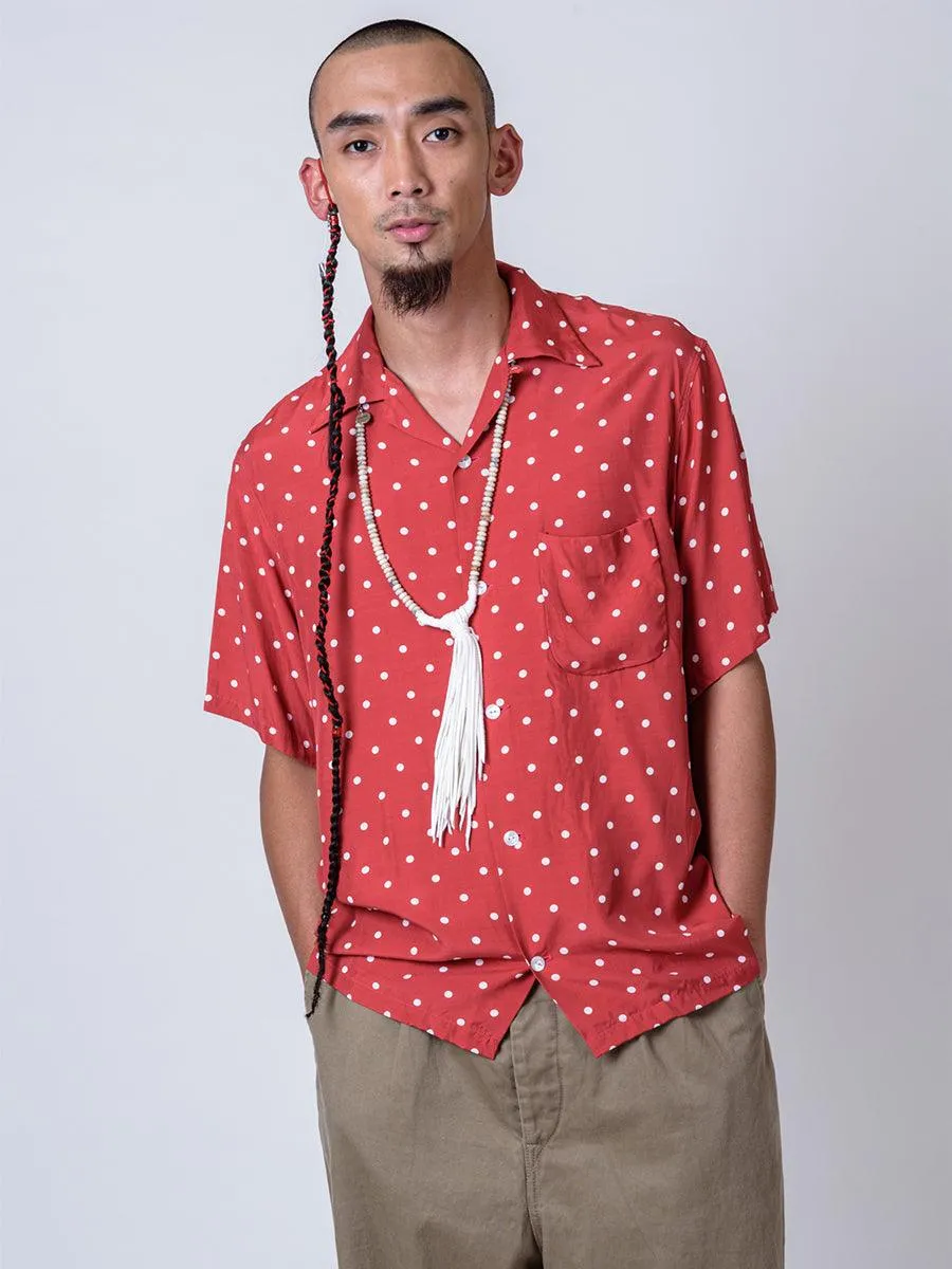 Kapital Rayon Polkadot Discharge pt Aloha Shirt   (short sleeves) Ls _K2004SS153