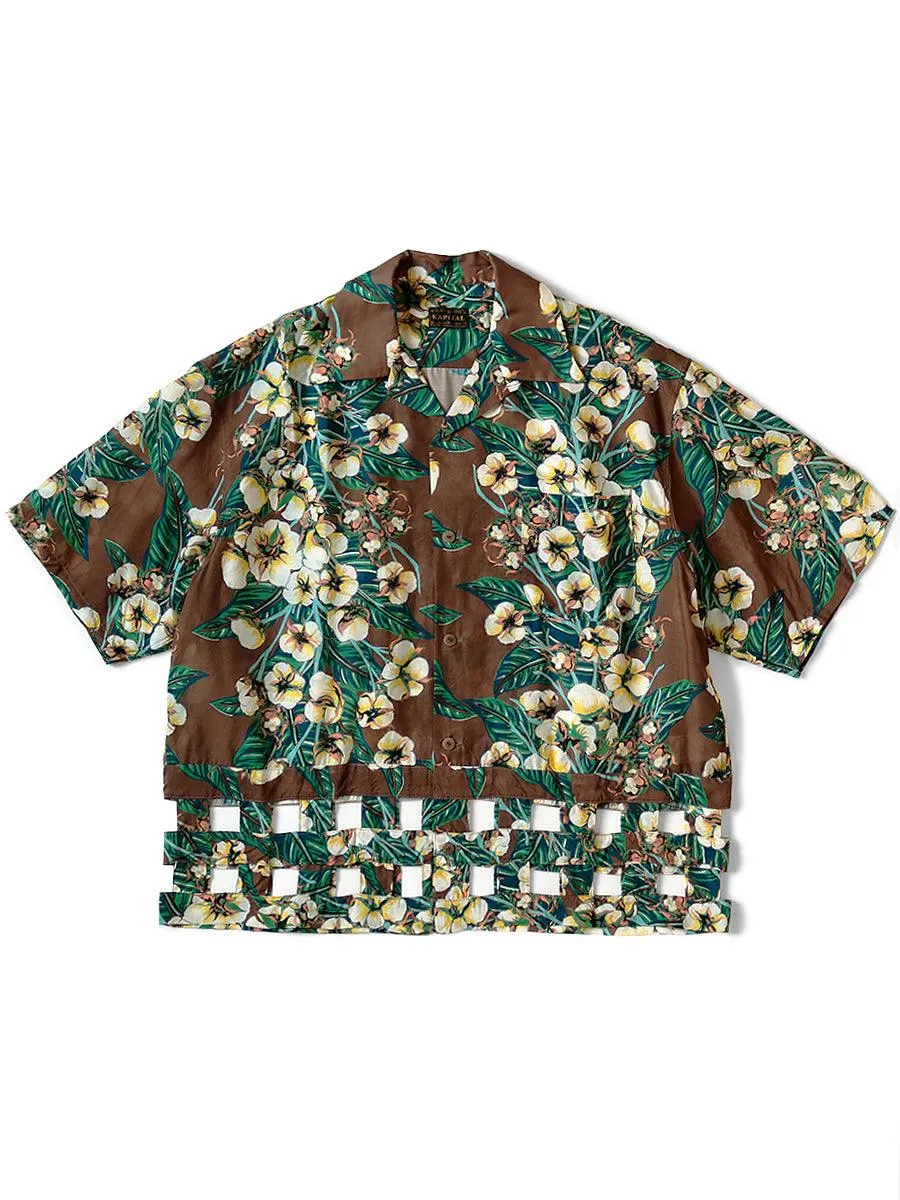 Kapital Silk rayon cotton flower pattern wind pen aloha shirt (short sleeves) K2205SS112