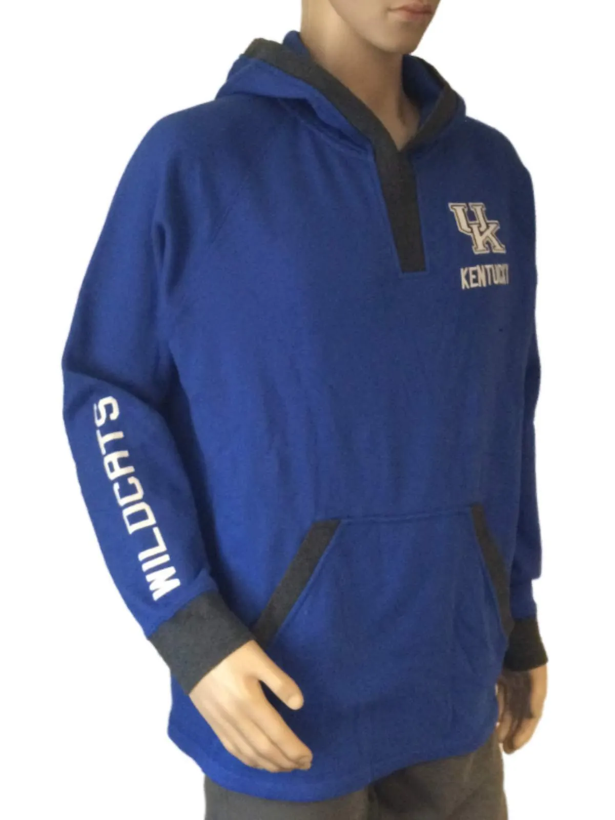 Kentucky Wildcats Colosseum Blue Black 1/4 Zip Hoodie Sweatshirt Pullover (L)