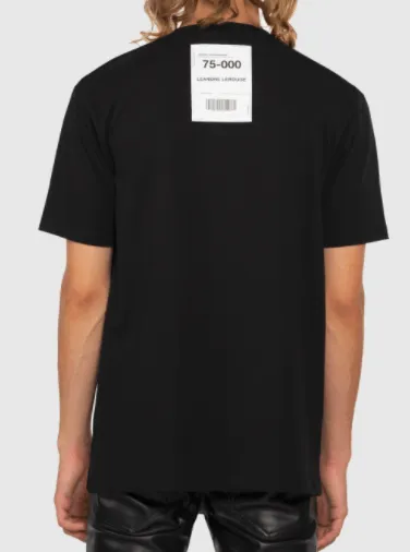 LEANDRE LEROUGE - T-shirt noir avec imprimé FUME LEROUGE et PATCH