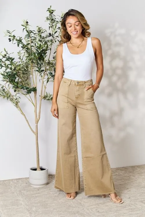 Melody Raw Hem Wide Leg Jeans