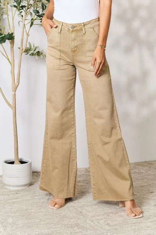 Melody Raw Hem Wide Leg Jeans