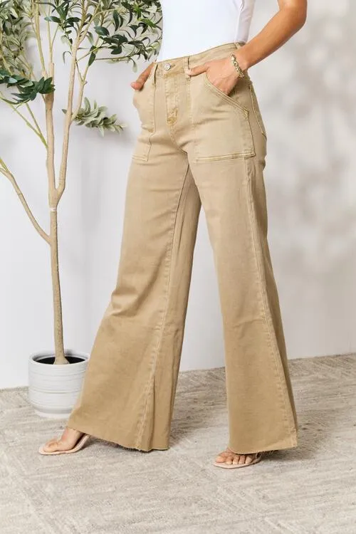 Melody Raw Hem Wide Leg Jeans