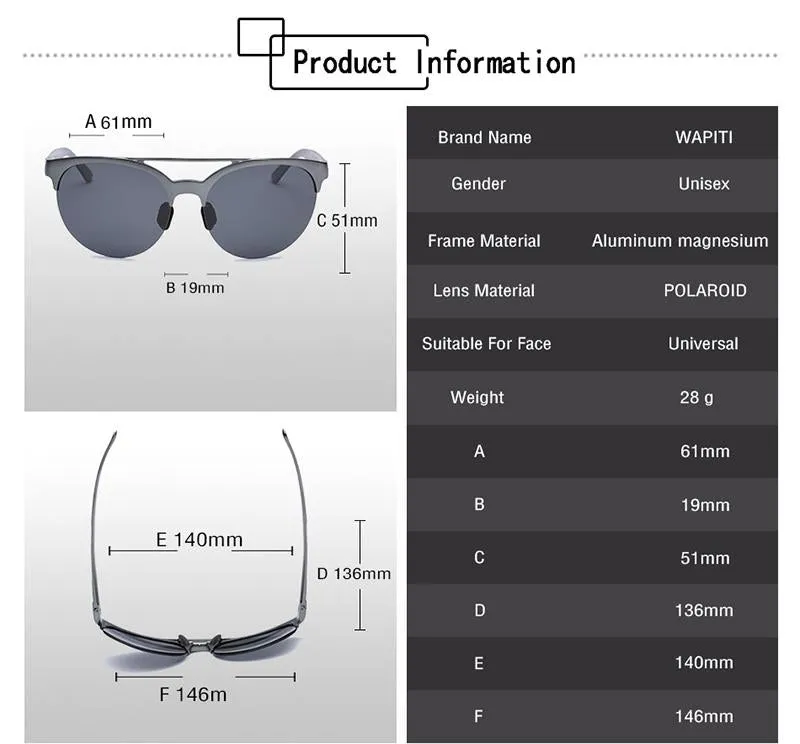 Men's Aluminum Magnesium Oversized Polarized Driving Sunglasses