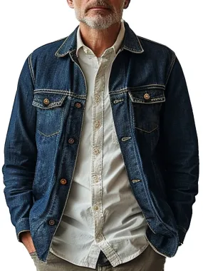 Men's Retro Multi-Pocket Casual Denim Jacket