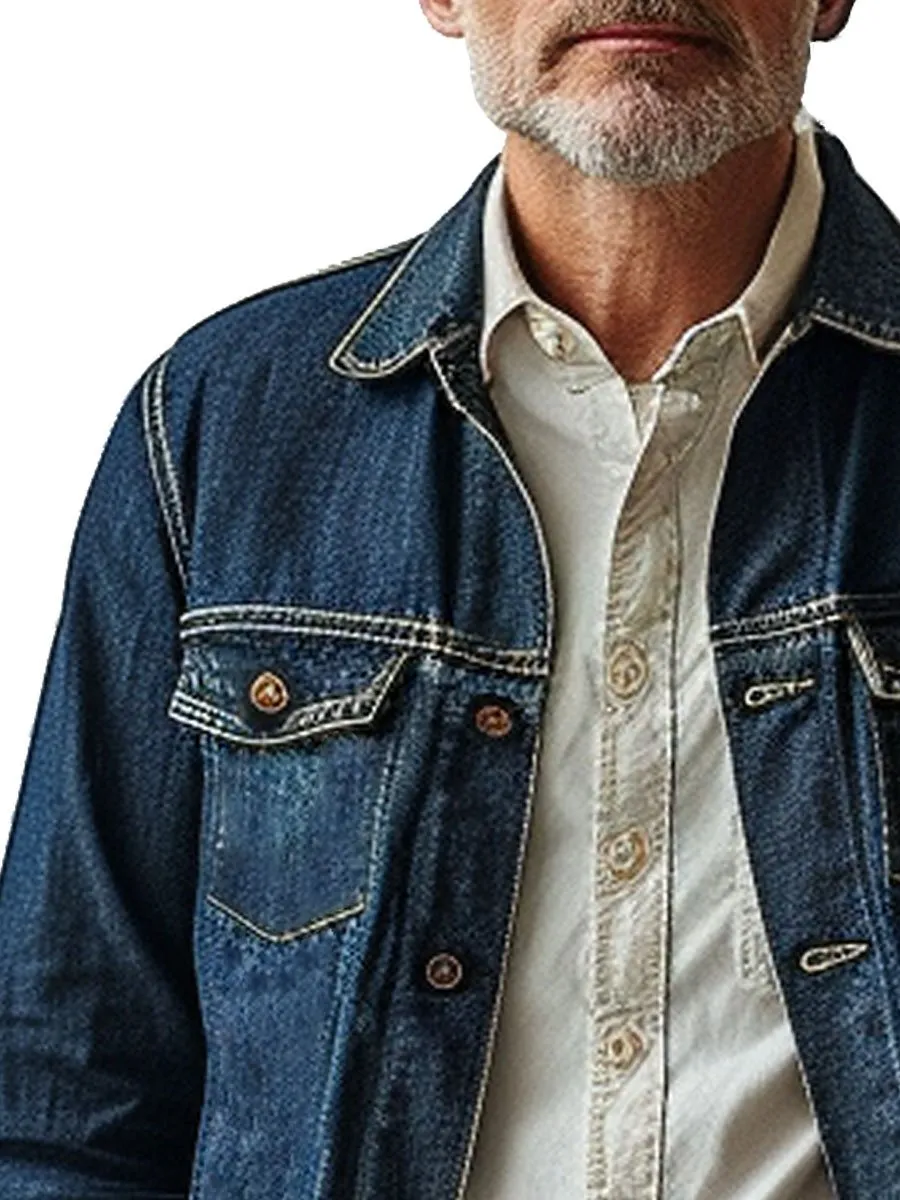 Men's Retro Multi-Pocket Casual Denim Jacket