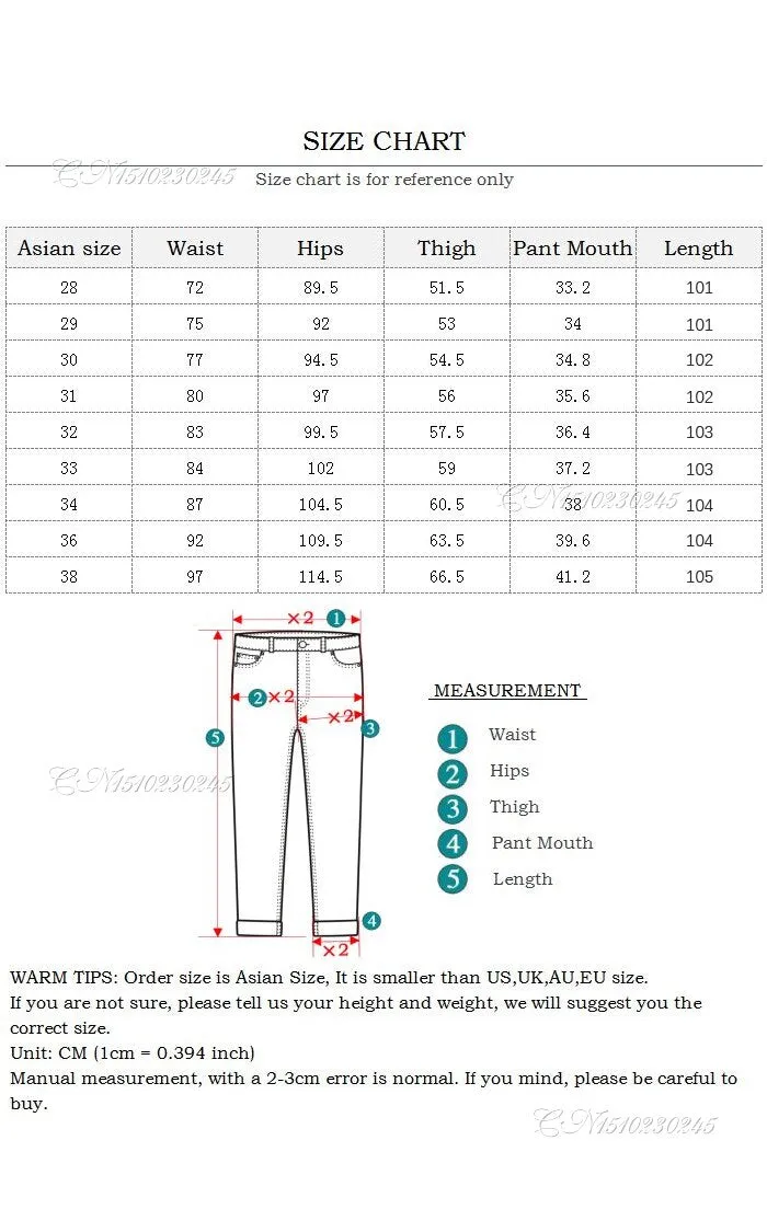 Men's Solid Pattern Casual Classic Mid Waist Denim Straight Leg Trousers