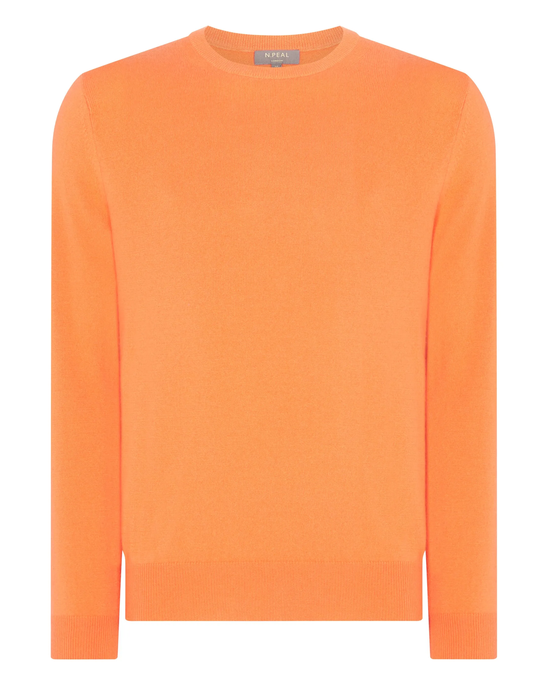 Men's The Oxford Round Neck Cashmere Jumper Papaya Orange