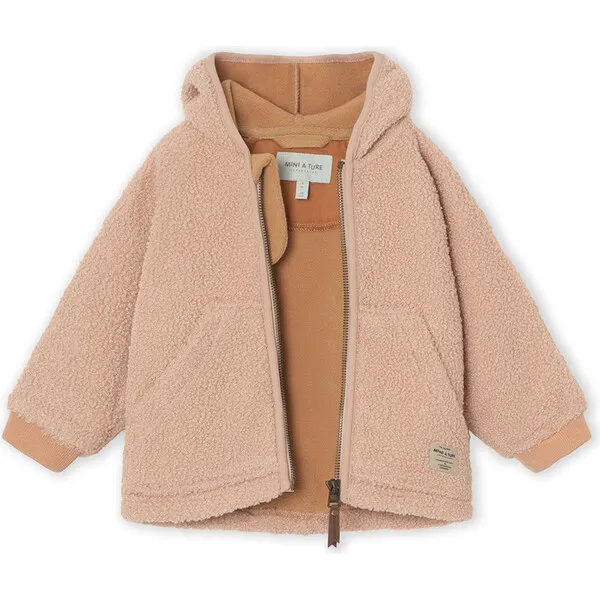 Mini A Ture Recycled LIFF Teddy Fleece Jacket, Rose Dust