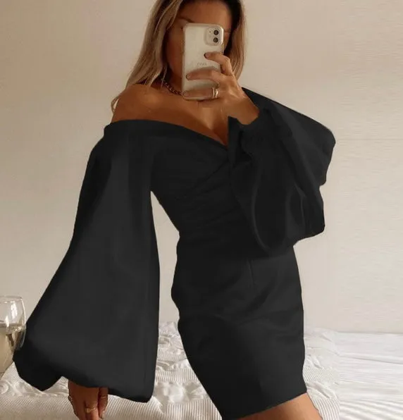 MORRY PUFFY OFF SHOULDER DRESS