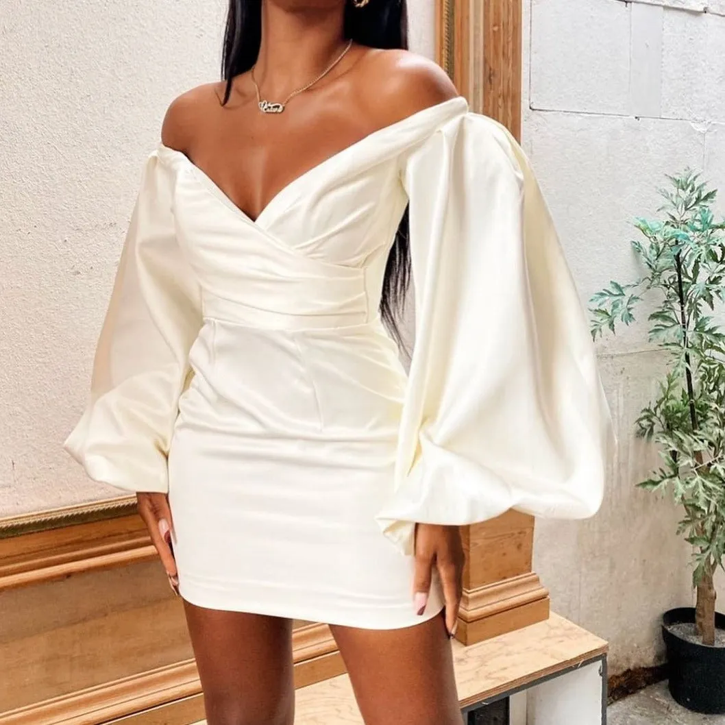 MORRY PUFFY OFF SHOULDER DRESS