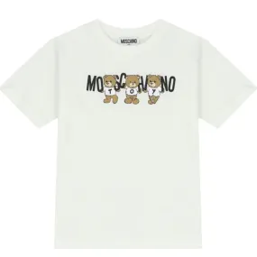 Moschino T-Shirt Logo Triple Bear White