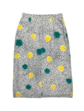 Multicoloured abstract print midi skirt, multicoloured – Small