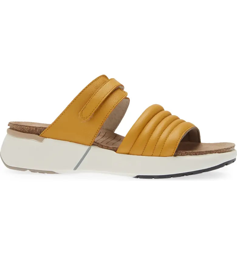 Naot Womens Vesta Slide Sport Sandal- Marigold Leather