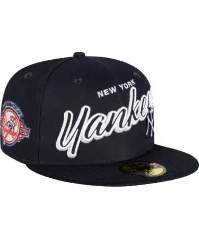 New Era Men's MLB New York Yankees Script Sided 59FIFTY Fitted Hat