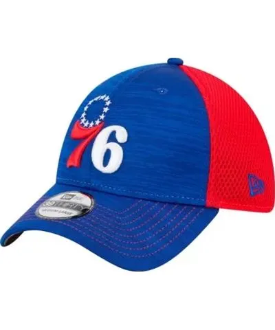 New Era Men's NBA Royal/Red Philadelphia 76ers Active Tech Neo Flex 39THIRTY Flex Hat