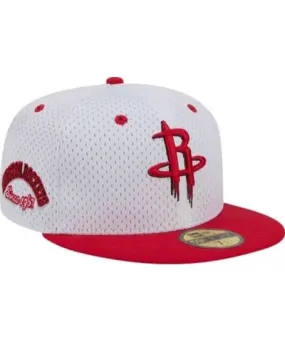 New Era Men's NBA White/Red Houston Rockets Throwback 2Tone 59FIFTY Fitted Hat