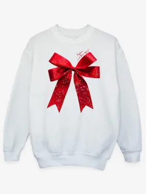 NW2 Christmas Bow Kids White Printed Sweatshirt | Sweatshirts & Hoodies | George at ASDA