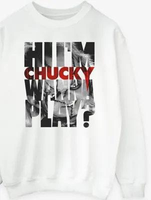 NW2 Chucky Wanna Play Adult White Sweatshirt | Sweatshirts & Hoodies | George at ASDA