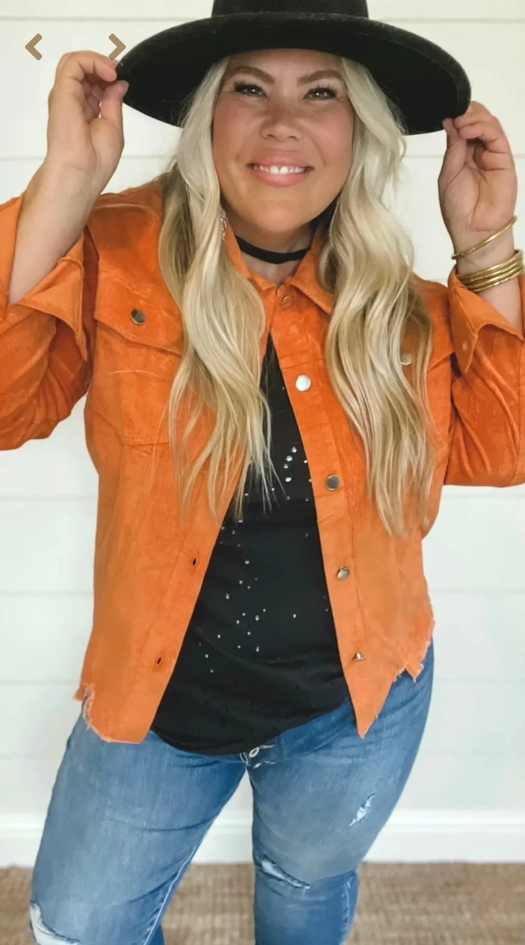 Orange Fever Colbie Corduroy Shirt Jacket/Shacket