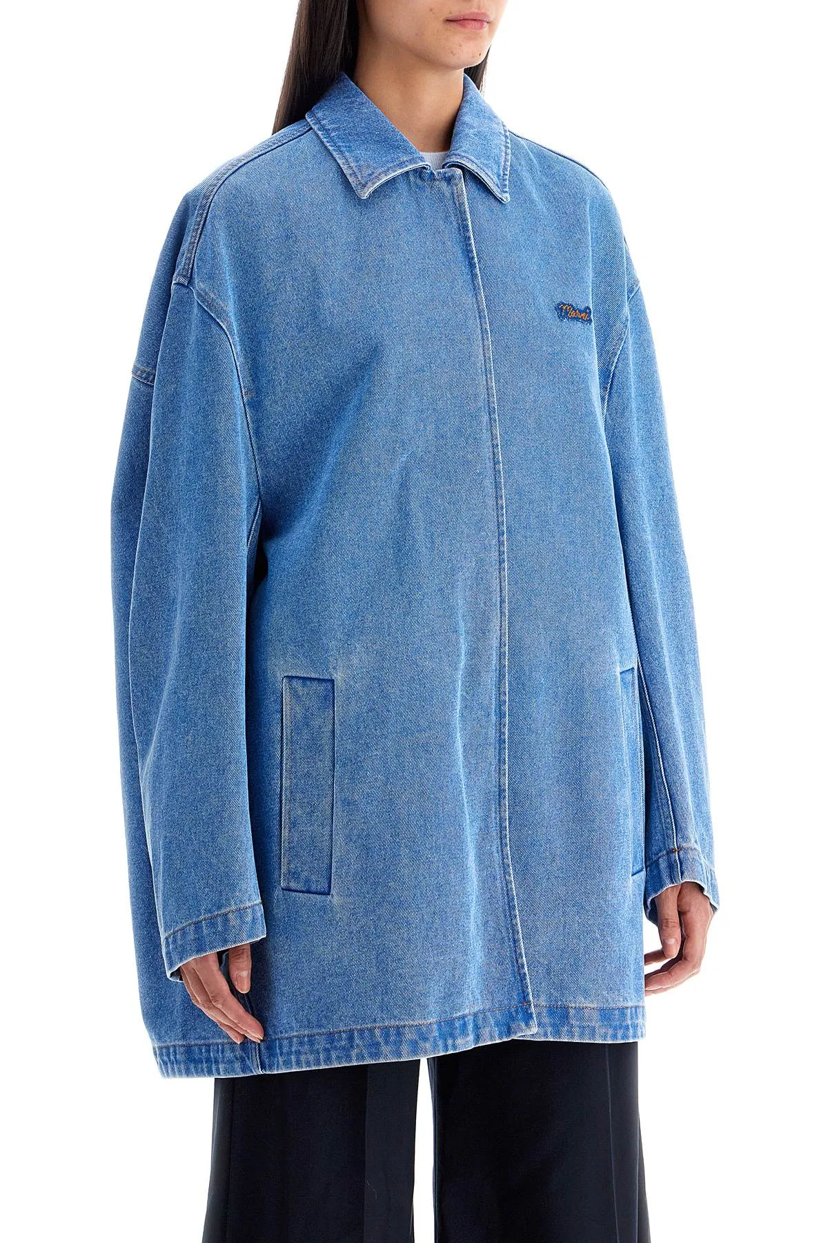 oversized organic denim jacket JKJD0310X0 USCW91 COBALT