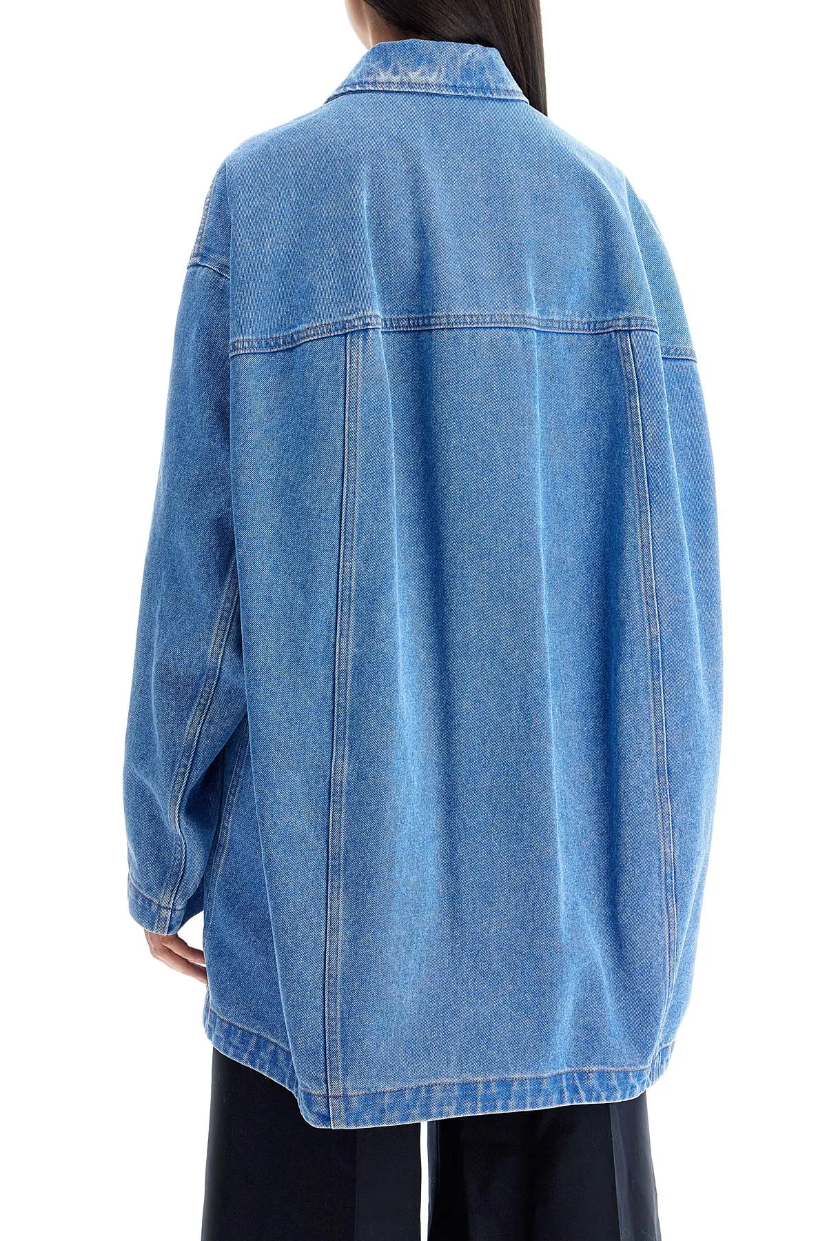 oversized organic denim jacket JKJD0310X0 USCW91 COBALT