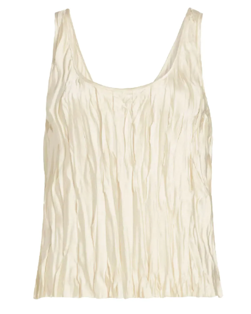 Pale Ivory Crushed Bias Stripe Tank