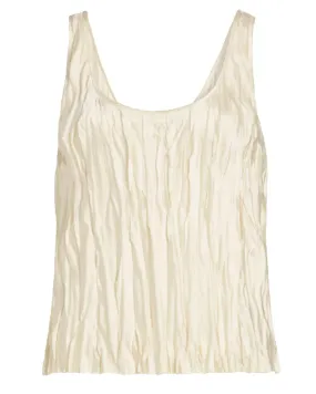 Pale Ivory Crushed Bias Stripe Tank