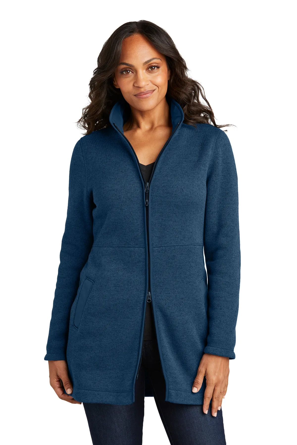 Port Authority Clothing L425 Port Authority Ladies Arc Sweater Fleece Long Jacket SKU: L425